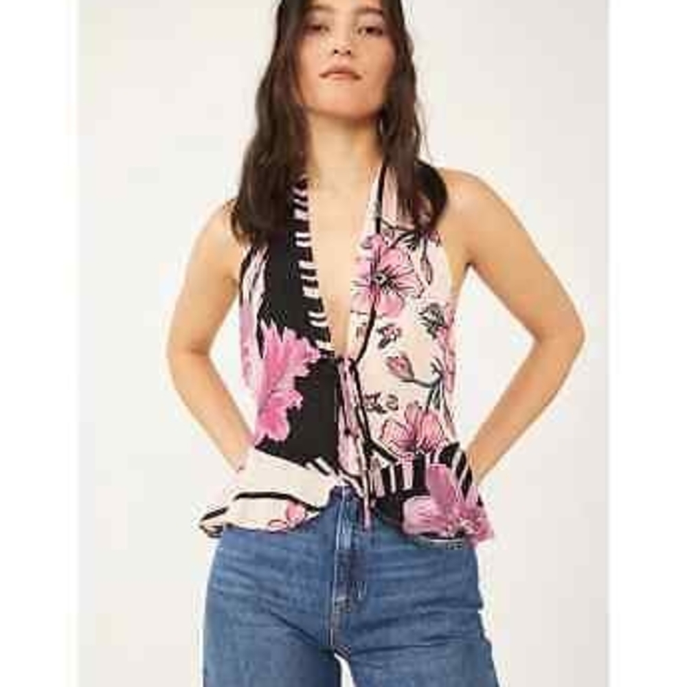 Free People Hot Tropics Halter Top